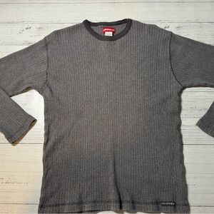 Vintage Y2K Grunge UNIONBAY Charcoal Ribbed Top Small Gorpcore